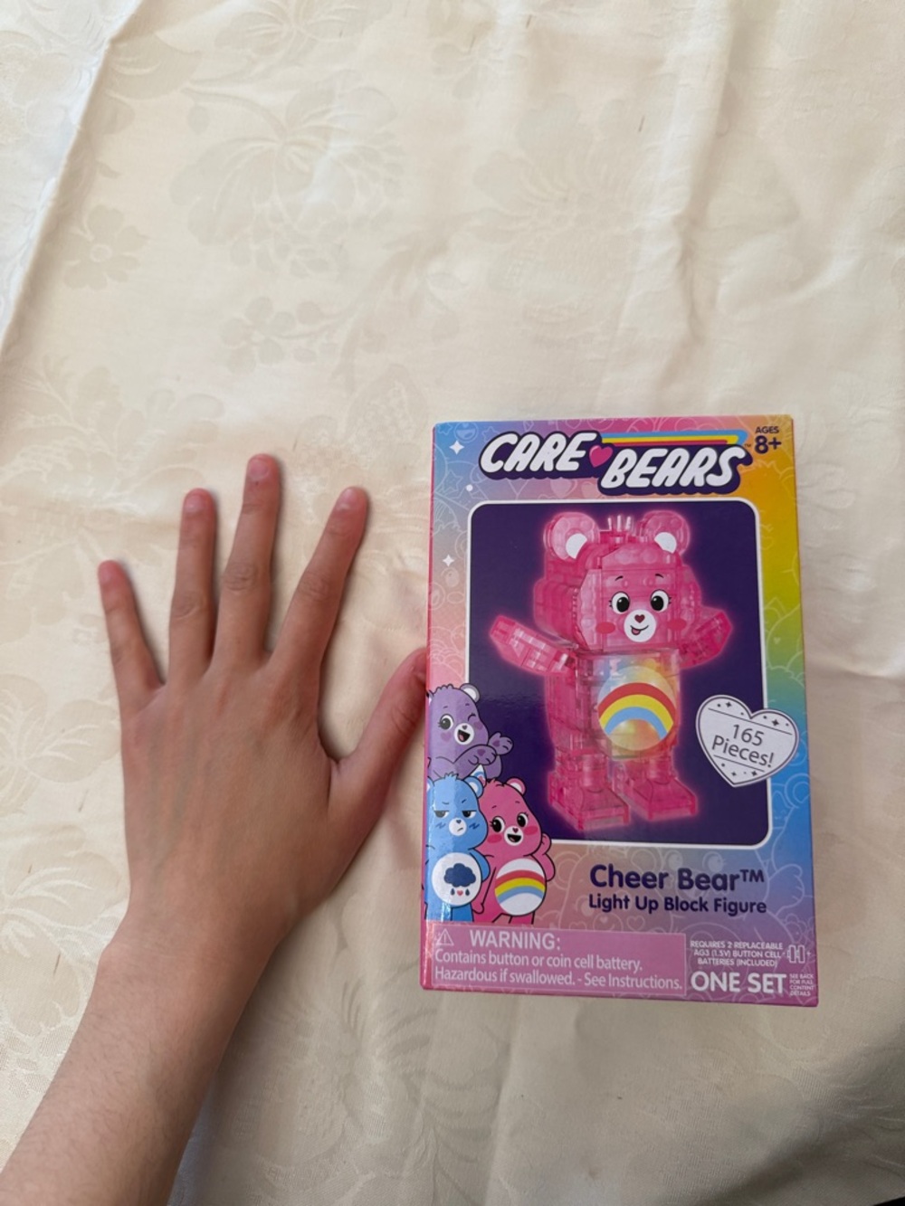 Care Bears Cheer Bear Light-Up Block Figure - Pink with Rainbow Badge 165 pieces - Picture 7 of 7
